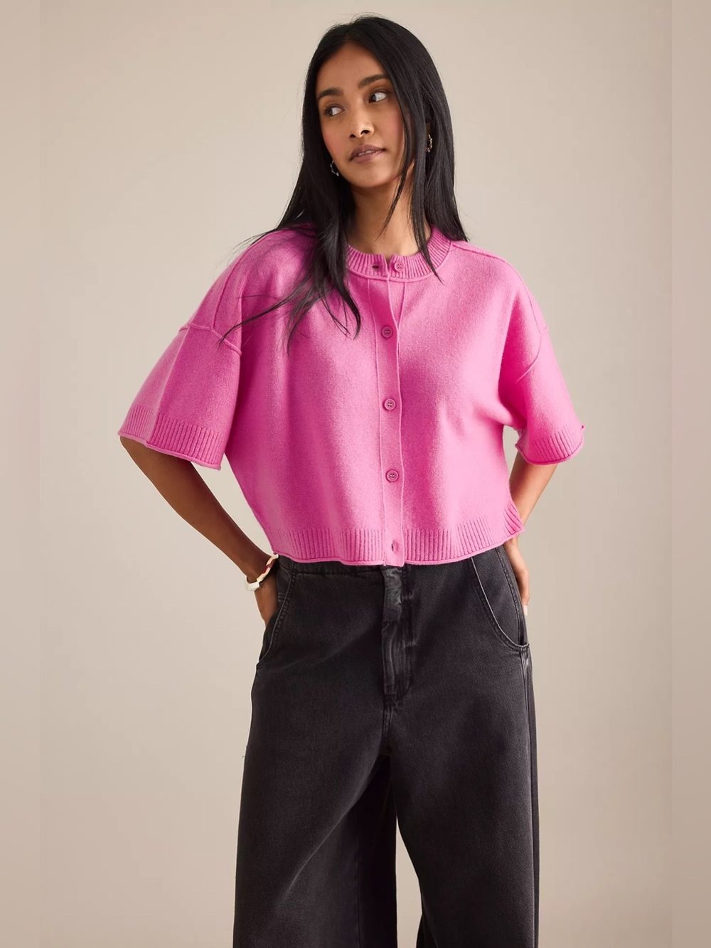 Anthropologie The Goldie Crew-Neck Cashmere Jumper: Cardigan Edition NWT